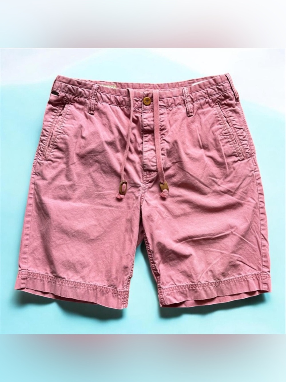 Guess Y2K Sun Faded Pink Cotton Drawstring Button Fly Shorts | 32